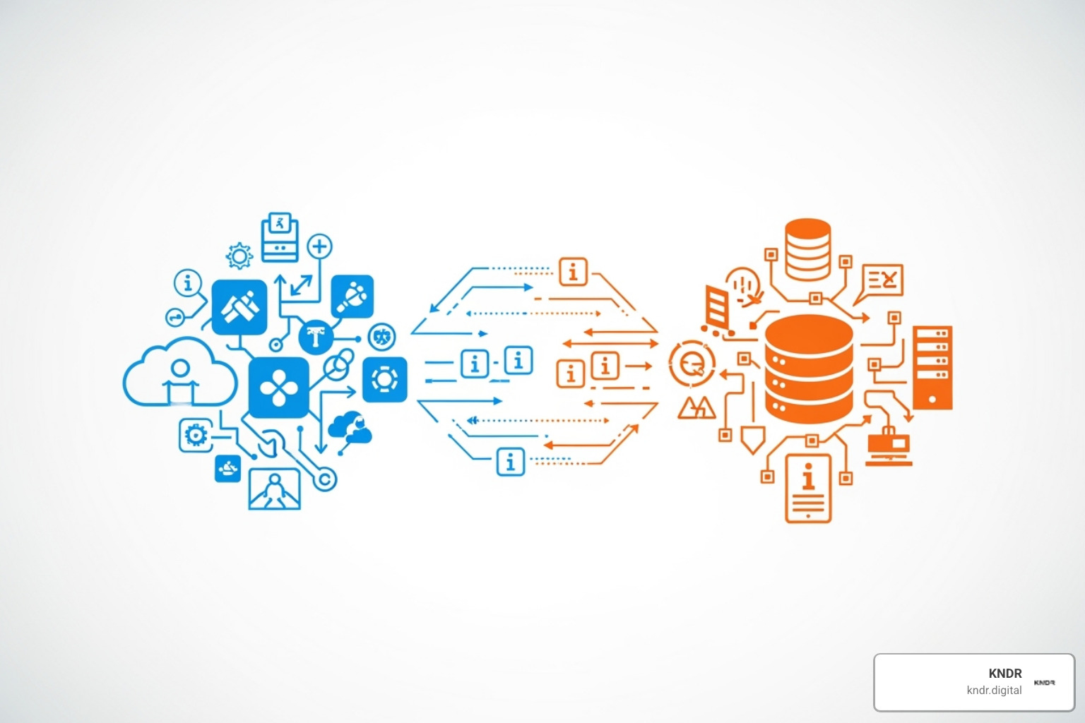 Diagram showing marketing automation and CRM platforms syncing data