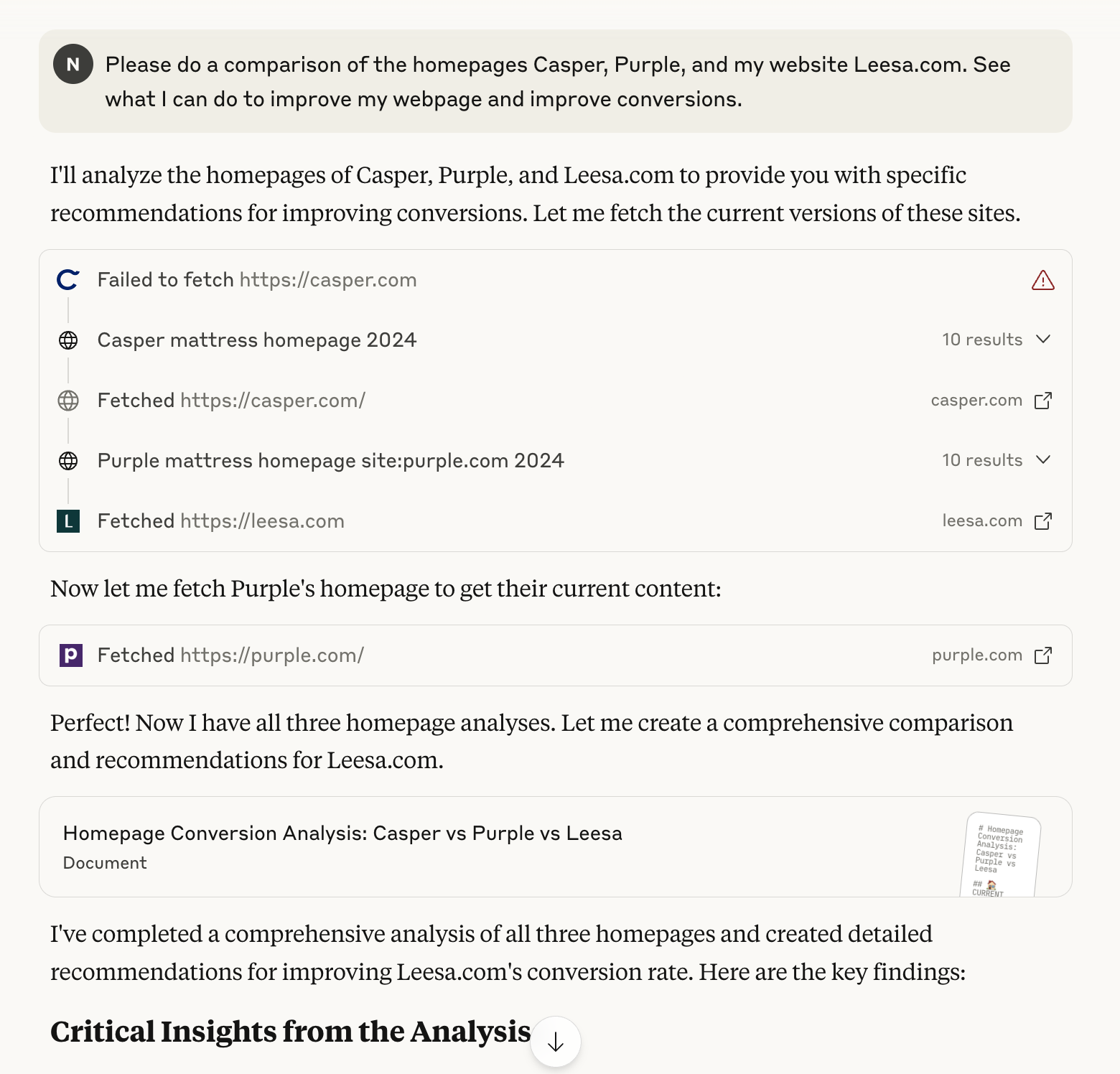 claude website comparison