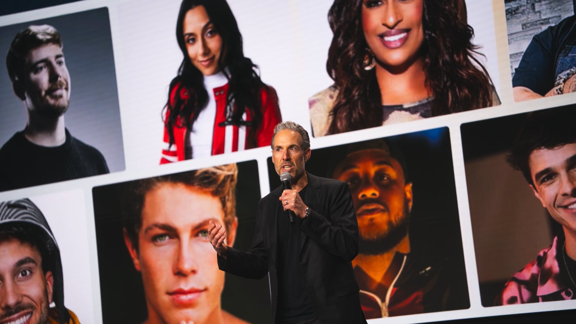 Spotter president Nic Paul at the platform's creator upfronts inspired event