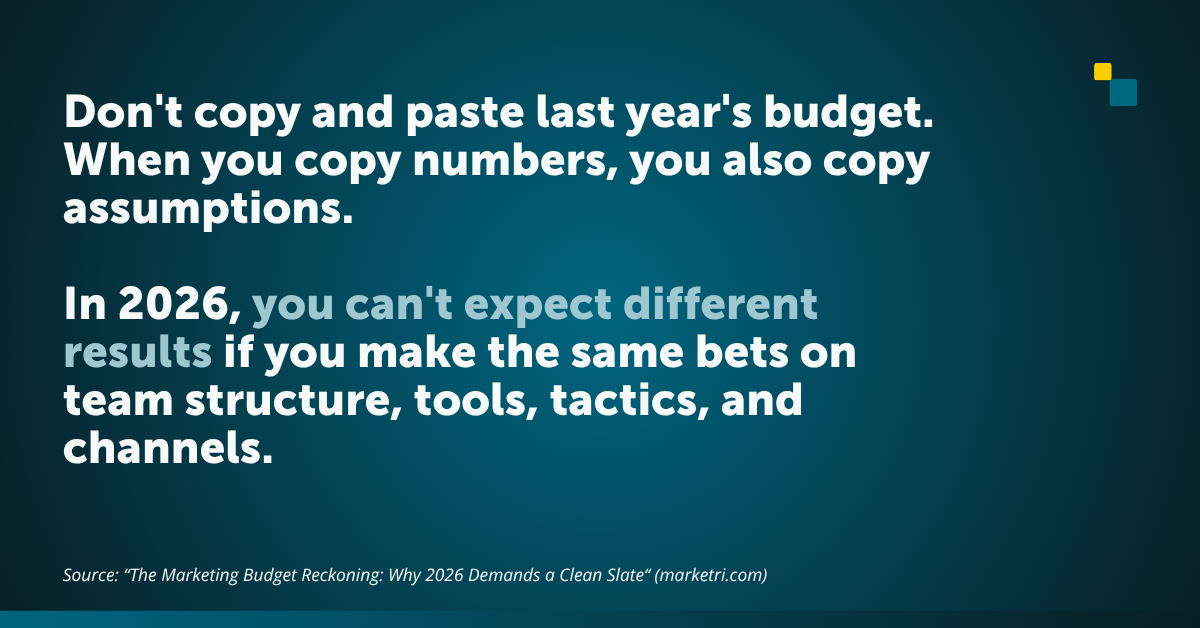 Don't copy and paste last year's budget.