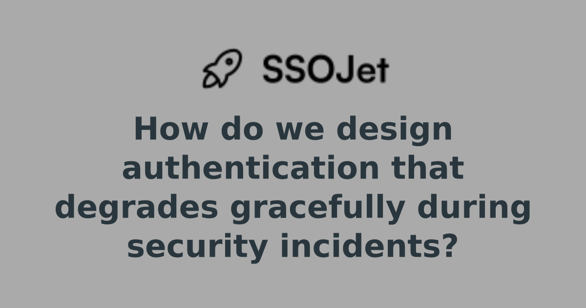 How do we design authentication that degrades gracefully during ...