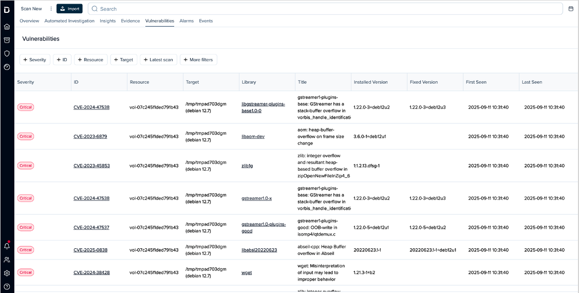 Vulnerability data