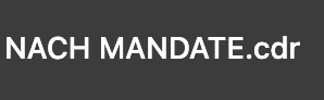 Screenshot of NACH mandate metadata