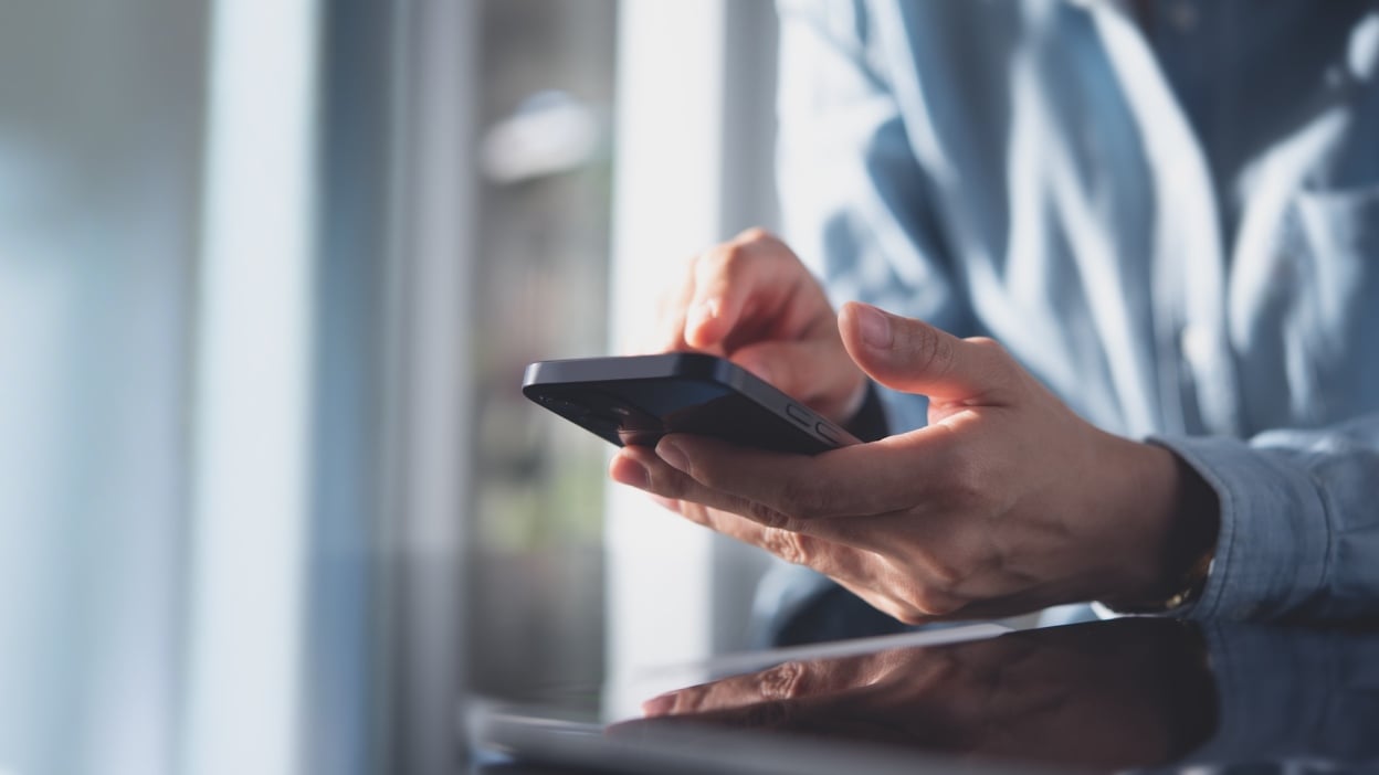 Woman using smartphone