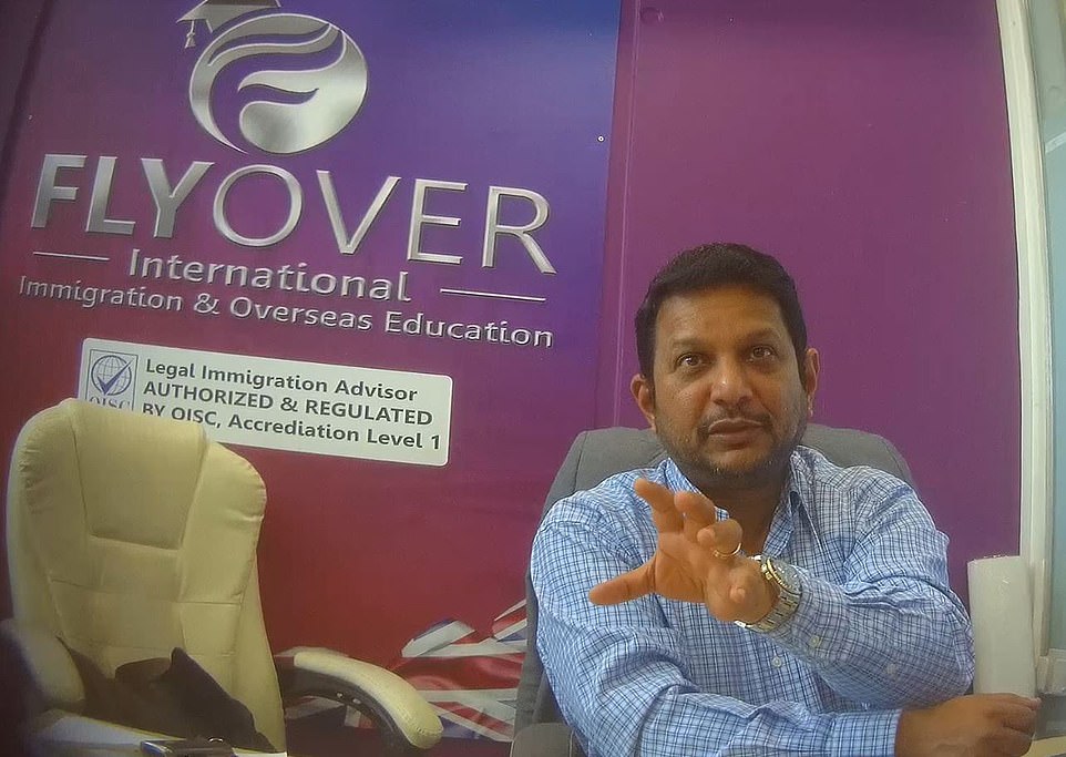 Corrupt immigration advisers are helping illegal workers dupe the Home Office in a cash for visas scam, a Mail investigation has found. Pictured: Joe Estibeiro, the managing partner of an immigration advice firm. He told the Mail's undercover reporter how he tricks the Home Office into believing employers need a certificate of sponsorship to take on overseas workers