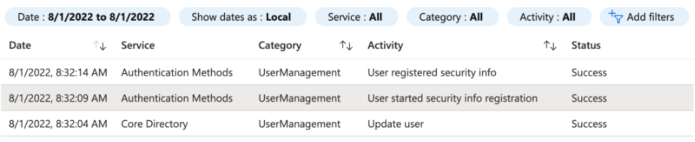 Security info registration