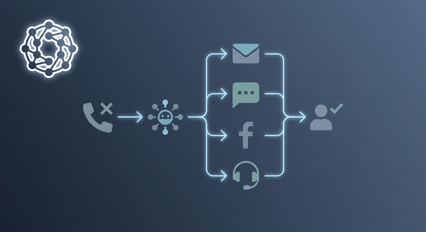 Automated omnichannel fallback workflows for missed inbound lead conversion