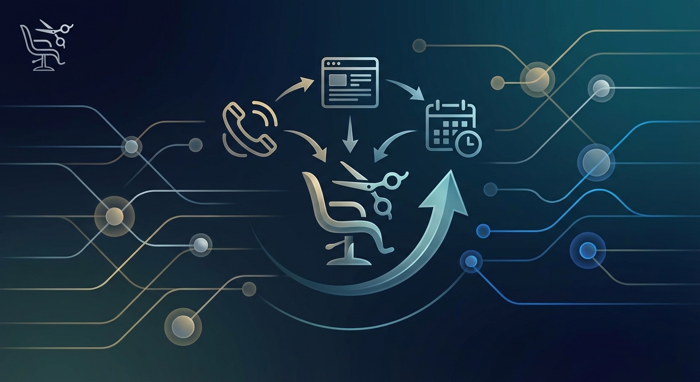 Multi-modal booking integration for salon appointment friction reduction
