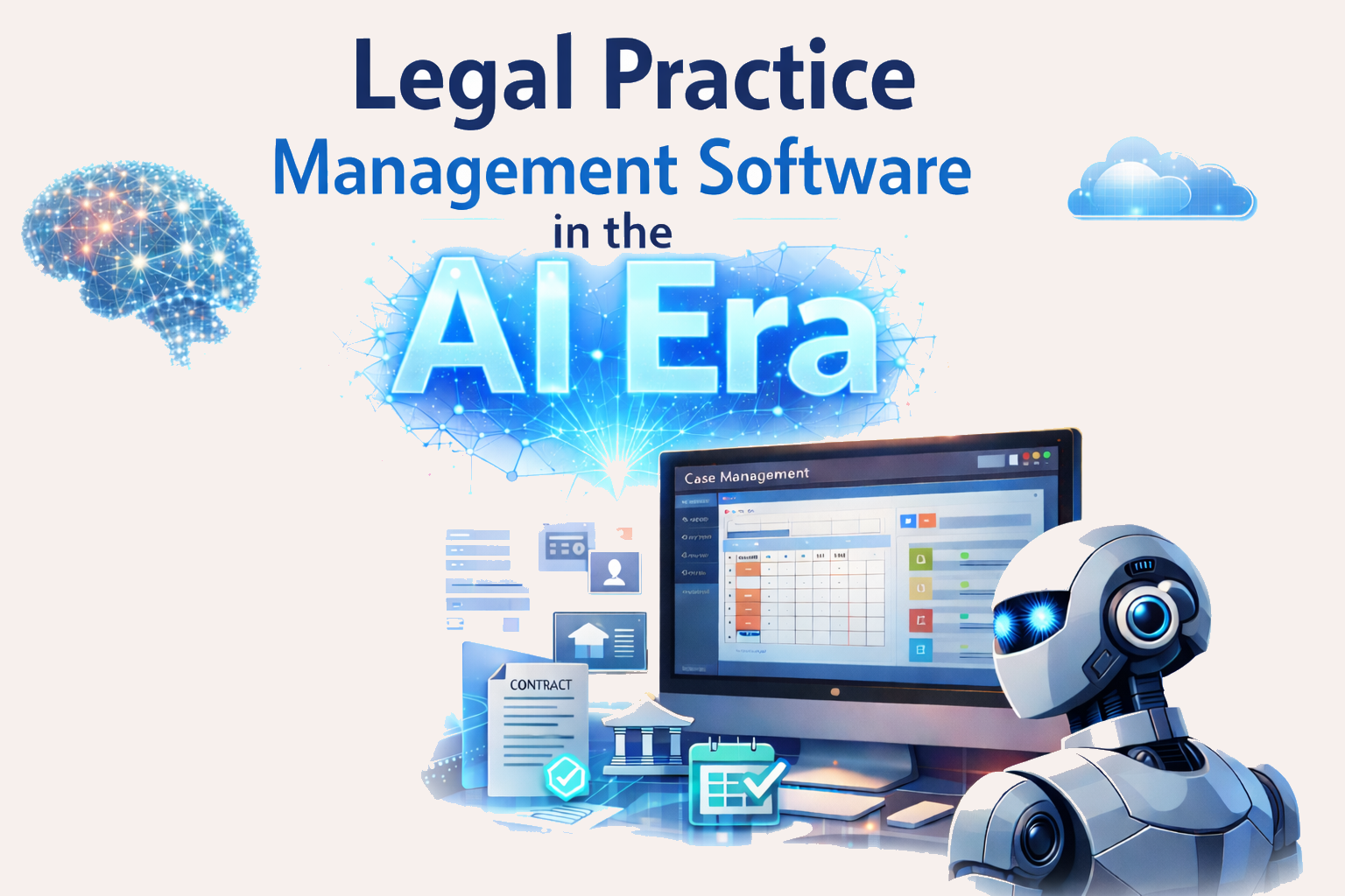 Legal practice management software dashboard for managing cases and documents