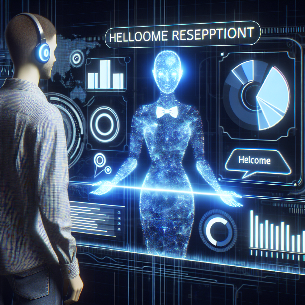 AI receptionist assisting a customer on a digital interface