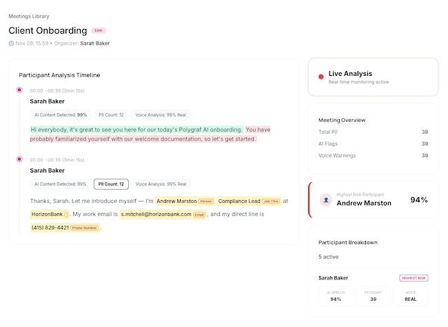 Polygraf AI Launches Meeting Guard to Provide Real-time Deepfake Detection for Enterprise Voice Environments
