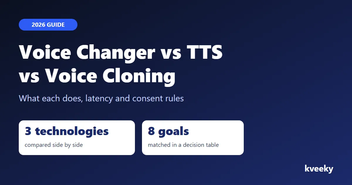 Voice Changer vs Text to Speech vs Voice Cloning: Which One Do You Need?