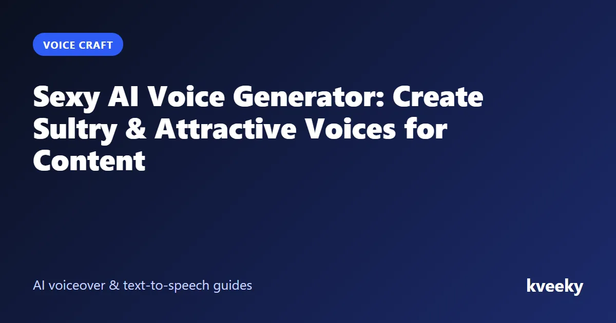 Sexy AI Voice Generator: Create Sultry & Attractive Voices for Content