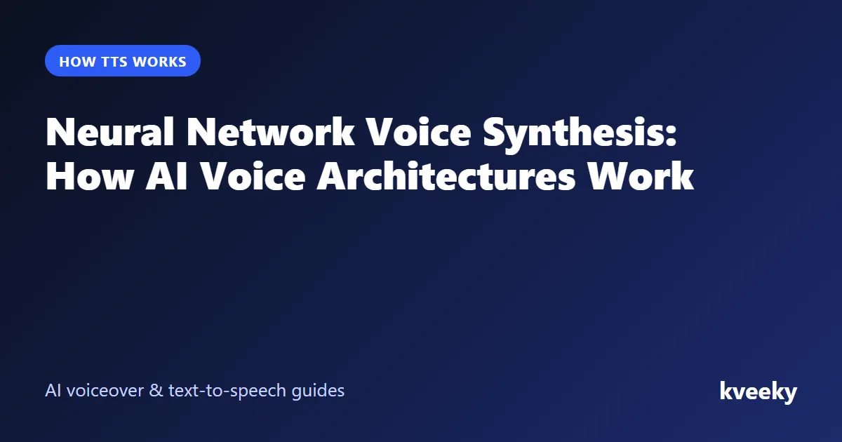 Neural Network Voice Synthesis: How AI Voice Architectures Work