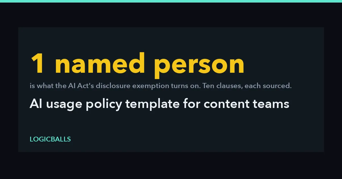 AI Usage Policy Template for Content Teams