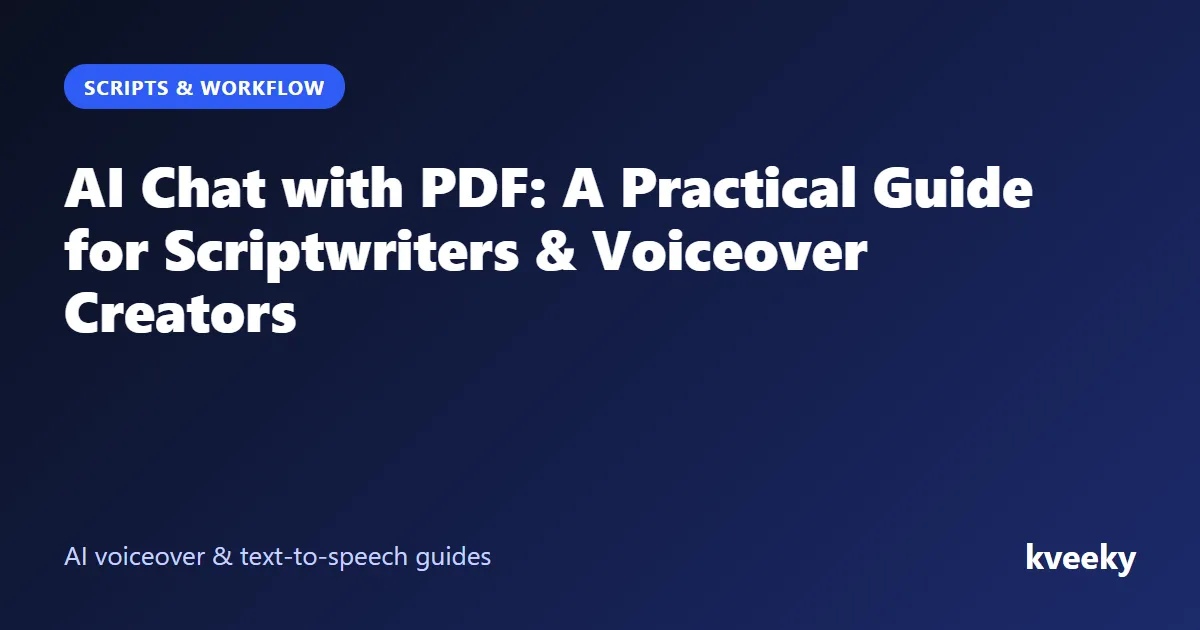 AI Chat with PDF: A Practical Guide for Scriptwriters & Voiceover Creators