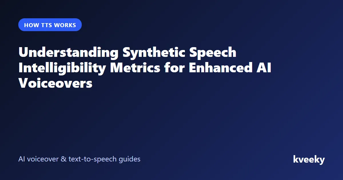 Understanding Synthetic Speech Intelligibility Metrics for Enhanced AI Voiceovers