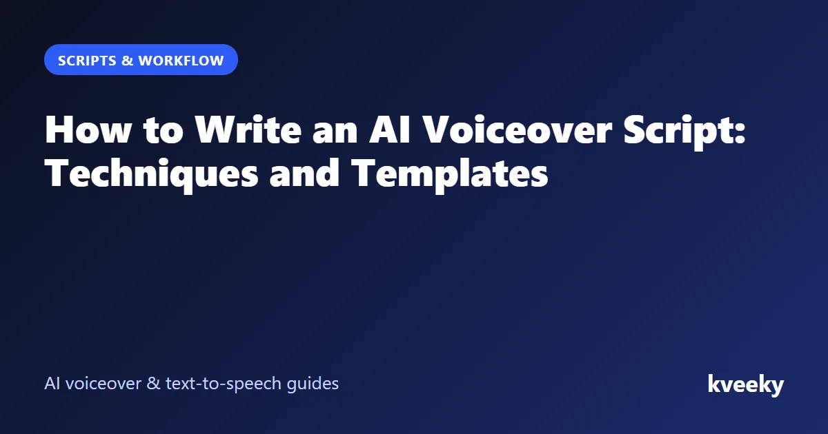 How to Write an AI Voiceover Script: Techniques and Templates