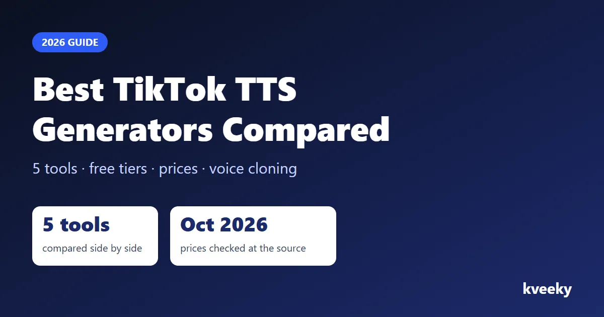 5 Best TikTok TTS Generators: Free & Paid Options Compared (2026)