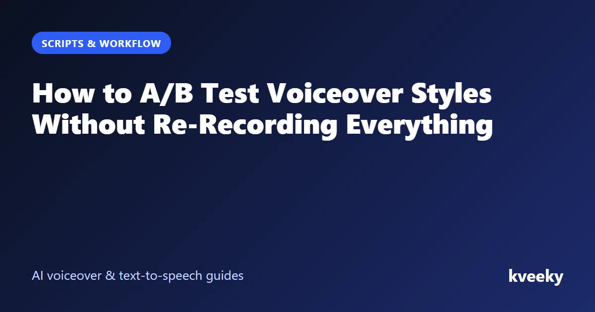 How to A/B Test Voiceover Styles Without Re-Recording Everything
