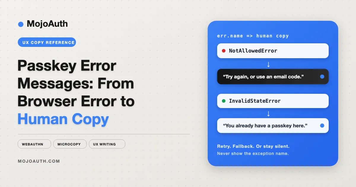 Passkey Error Messages: Turning Browser Errors into Human Copy