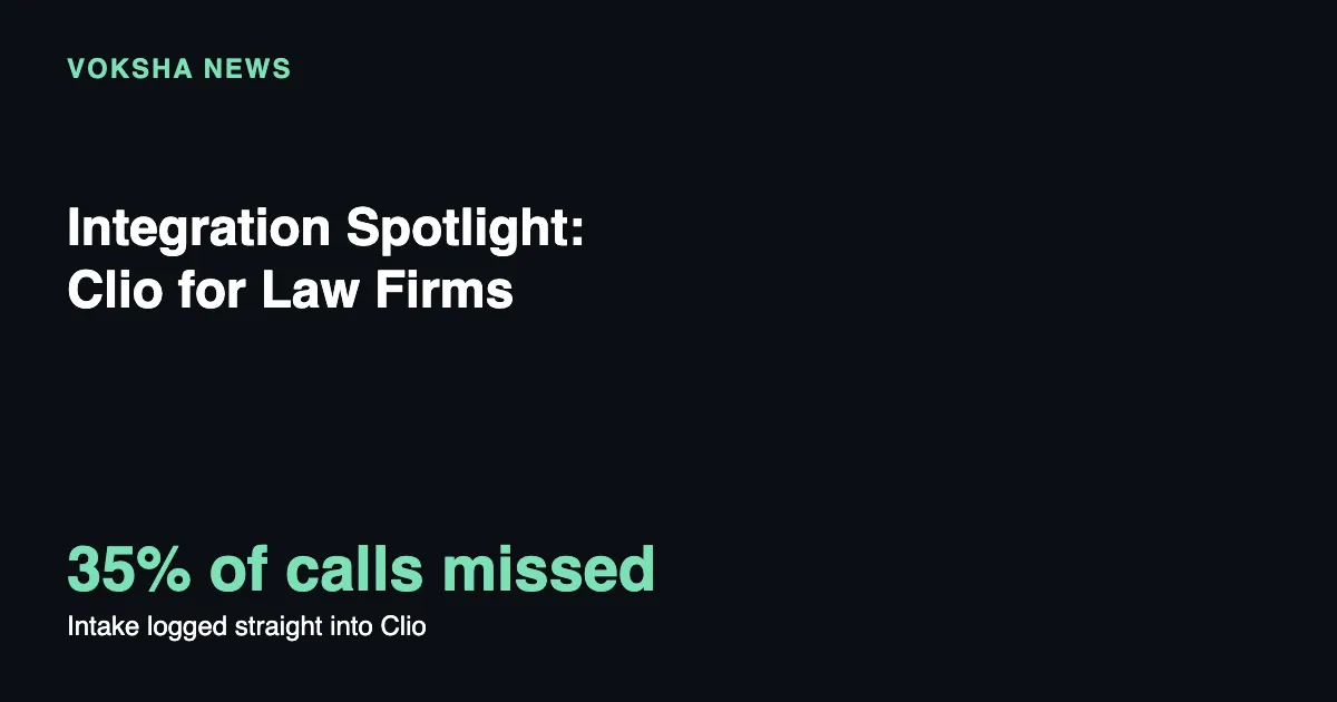 Voksha Integration Spotlight: Clio for Law Firms