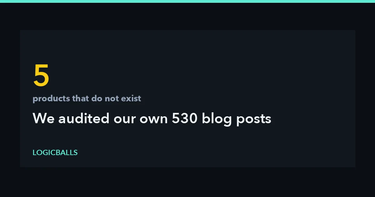 We Audited Our Own 530 Blog Posts. Five Recommended Products That Do Not Exist.