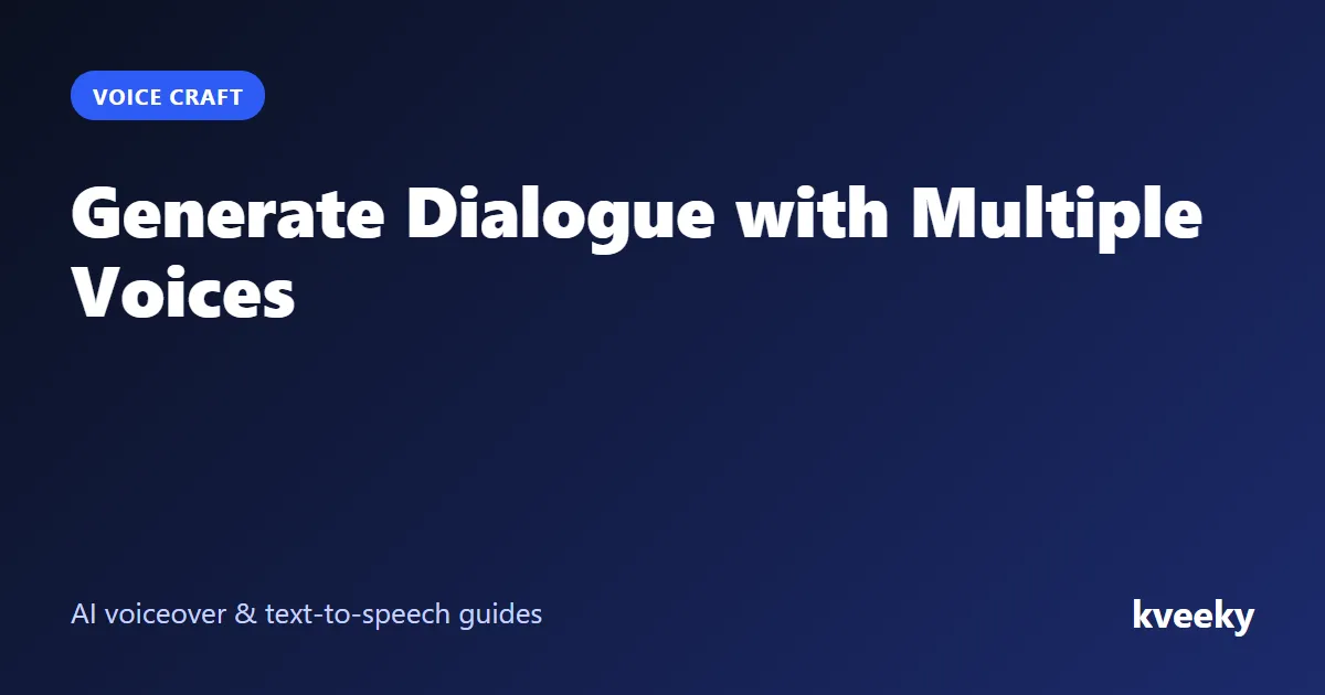 Generate Dialogue with Multiple Voices