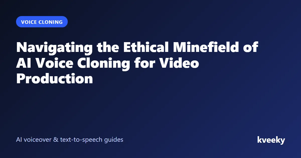 Navigating the Ethical Minefield of AI Voice Cloning for Video Production