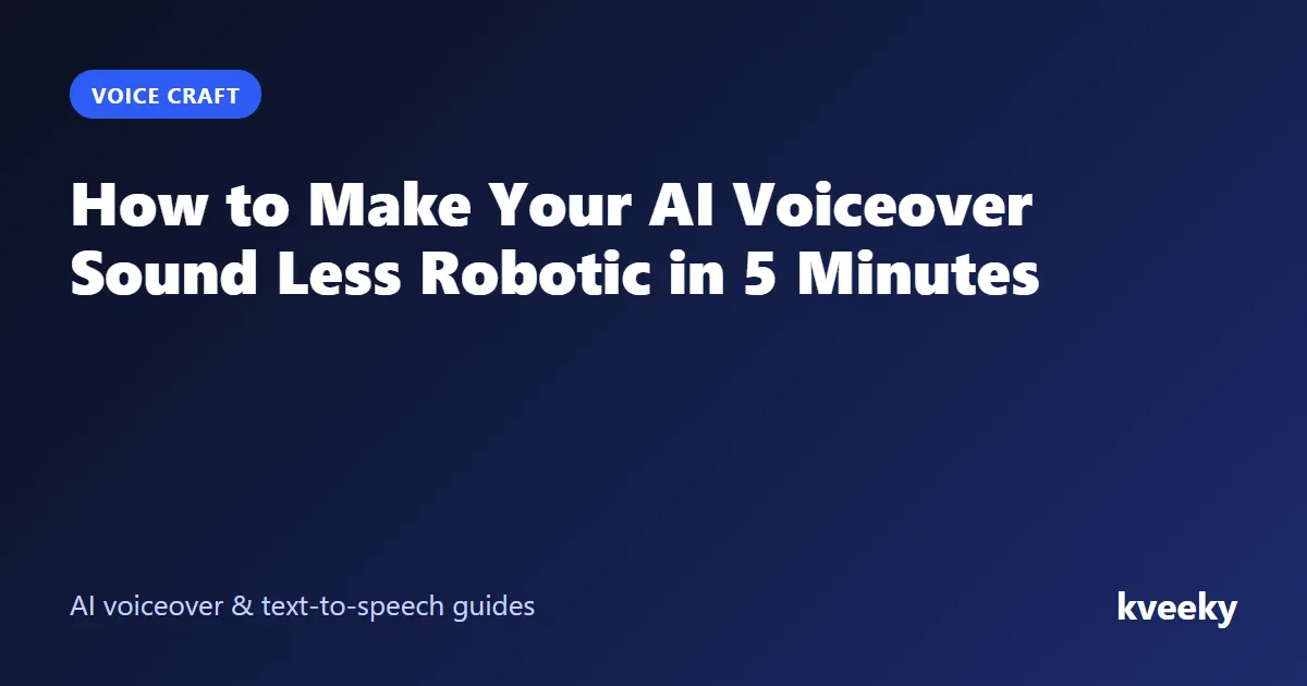 How to Make Your AI Voiceover Sound Less Robotic in 5 Minutes