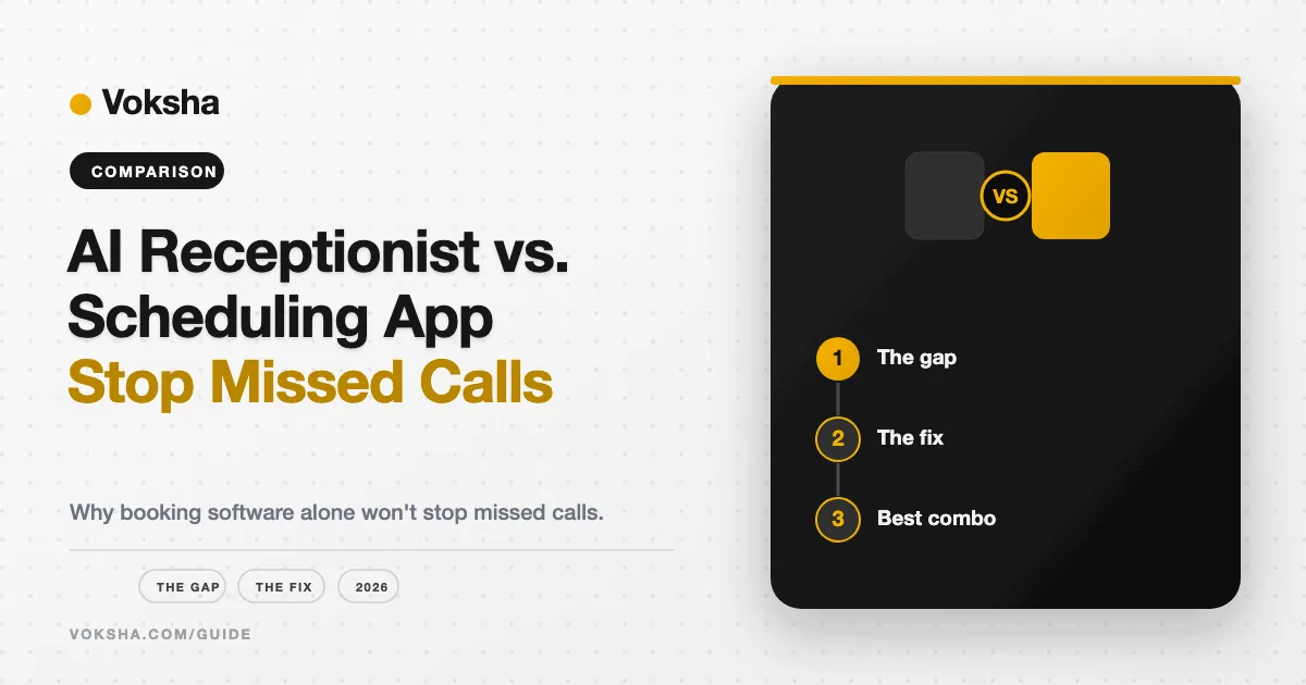 AI Receptionist vs. Scheduling App: Why Booking Software Alone Won't Stop Missed Calls