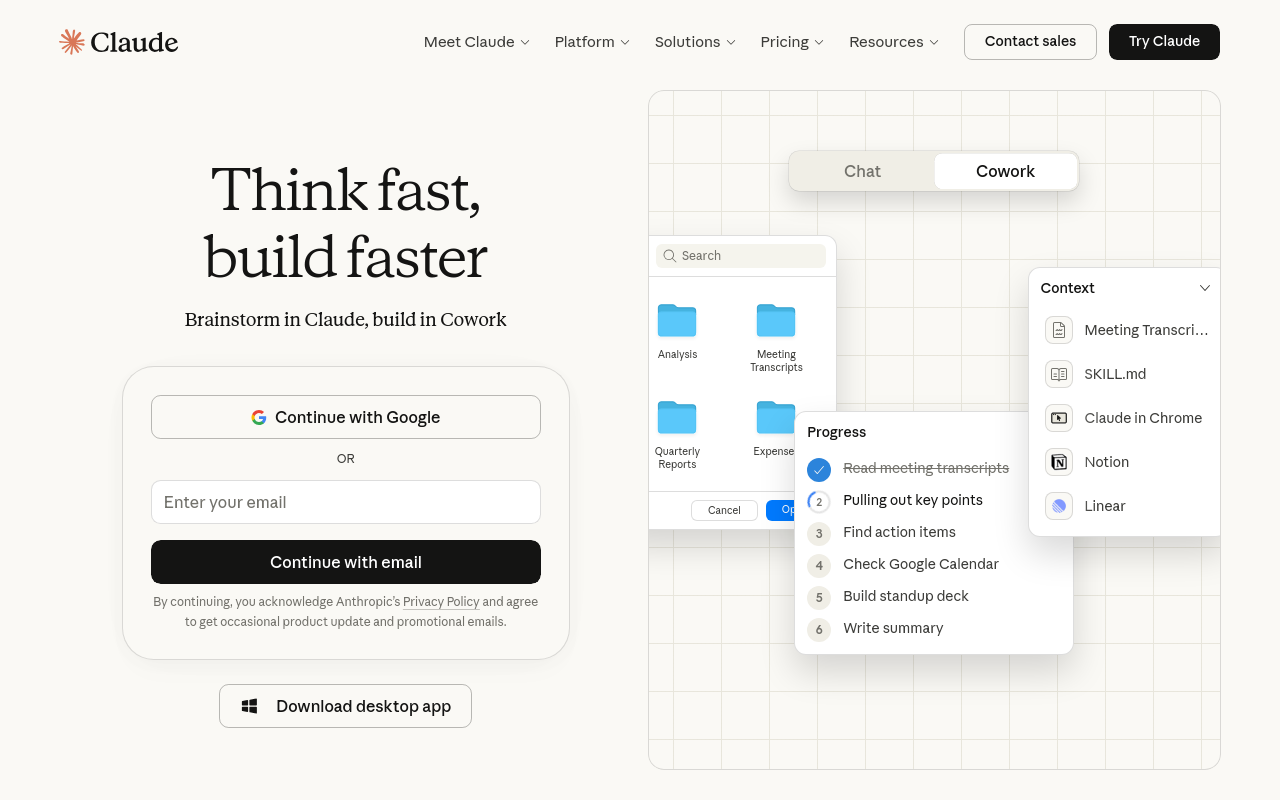 Screenshot of Claude