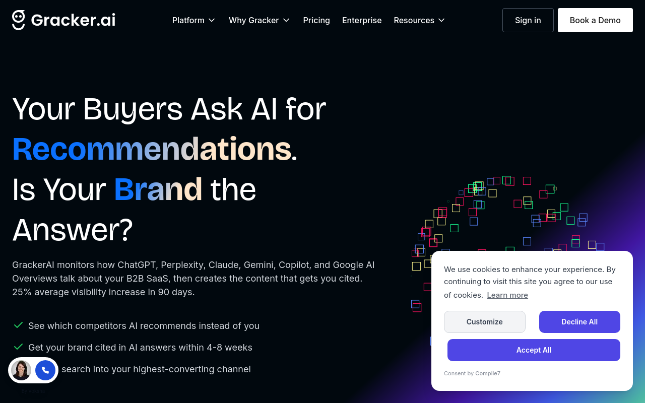 Screenshot of GrackerAI