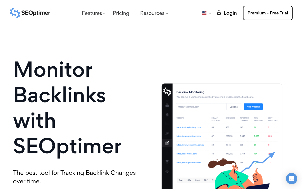 Screenshot of Monitor Backlinks