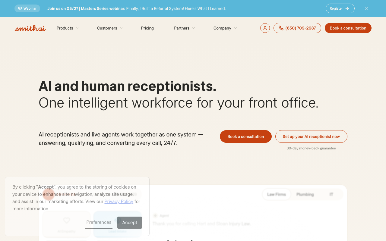 Screenshot of Smith.ai