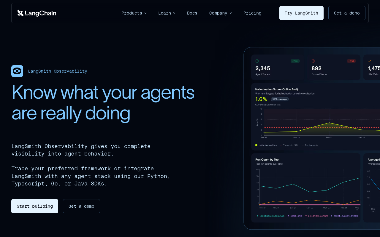 Screenshot of LangSmith